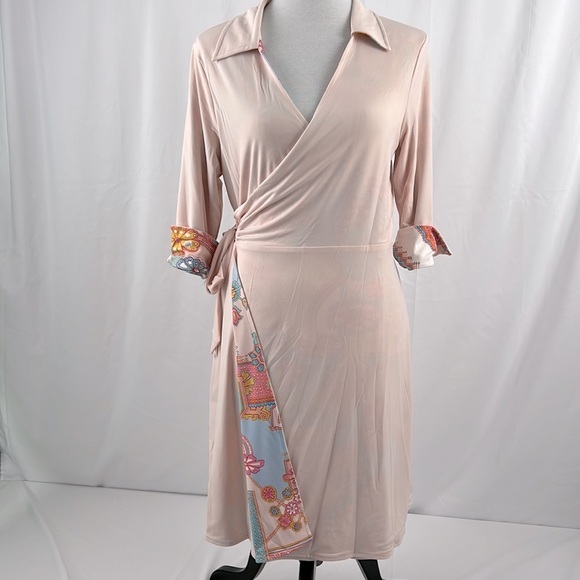 Laundry by Shelli Segal Matte Jersey NWT wrap dress in Geo print size Medium - Picture 10 of 13